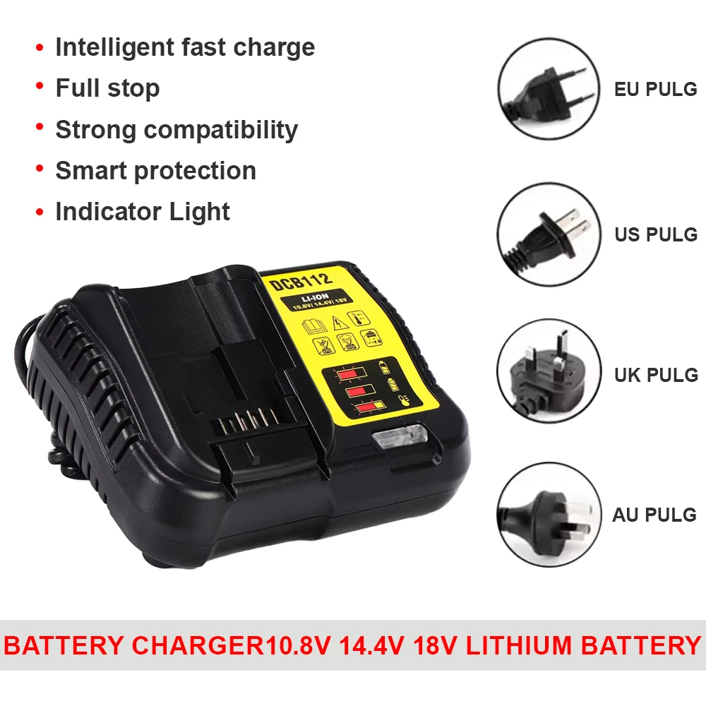 

DCB112 Battery Charger Replacement Lithium battery charger DCB206 DCB205 DCB204 DCB203 DCB120 for Dewalt 20v Battery