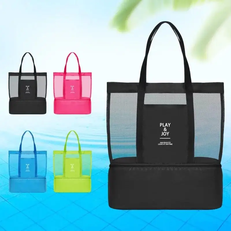 bolsa-de-esportes-de-grande-capacidade-para-fitness-natacao-separacao-de-seco-e-molhado-bolsa-de-praia-de-ombro-Unico-material-de-nylon-com-rede-bolsa-de-armazenamento