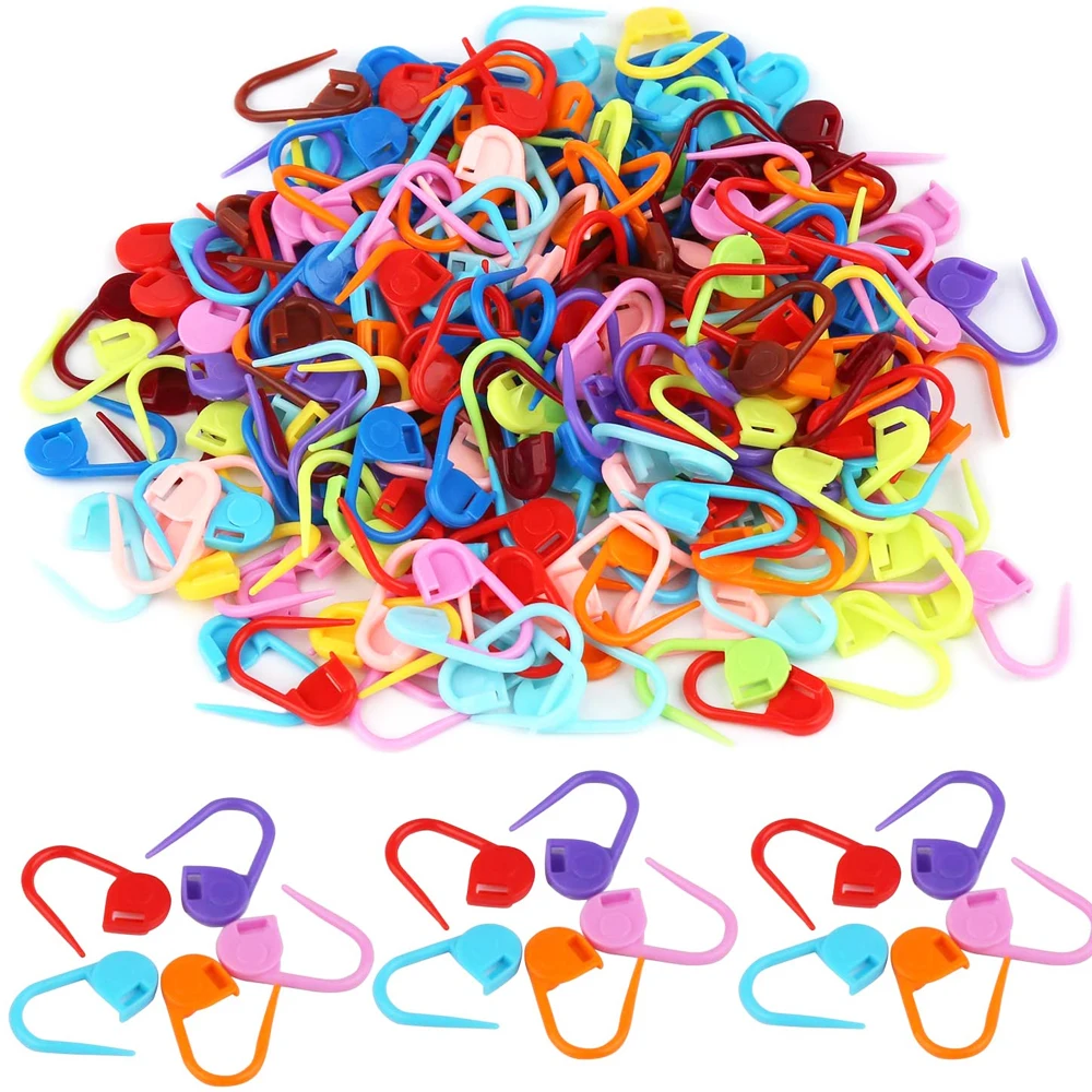 1000 stücke Mix Farbe Kunststoff Kleine Clip Locking Stich Marker Häkeln Latch Stricken Werkzeuge Nadel Clip Haken Nähen Werkzeug