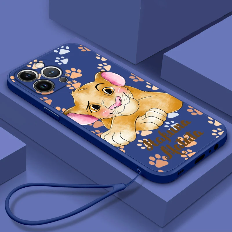 The Lion King Simba Liquid Rope Phone Case For Apple iPhone 14 13 12 Mini 11 Pro XS MAX XR X 8 7 6S Plus Soft Cover Coque Capa