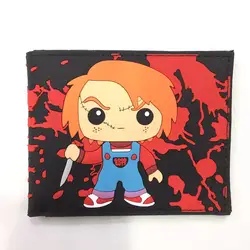 Hot Chucky portafoglio uomo donna borsa corta in PVC con tasca portamonete con cerniera