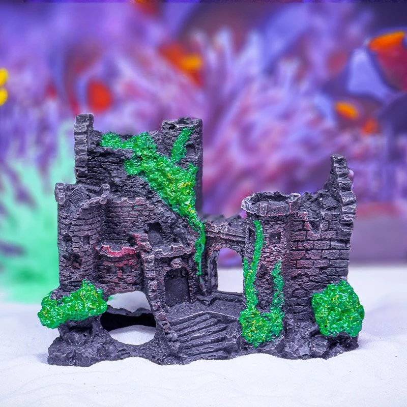 

Simulate Ancient Castles Bonsai Ornaments Moss Micro Landscape Reptile and Fish Tank Landscape Aquarium Decor Fairy Garden