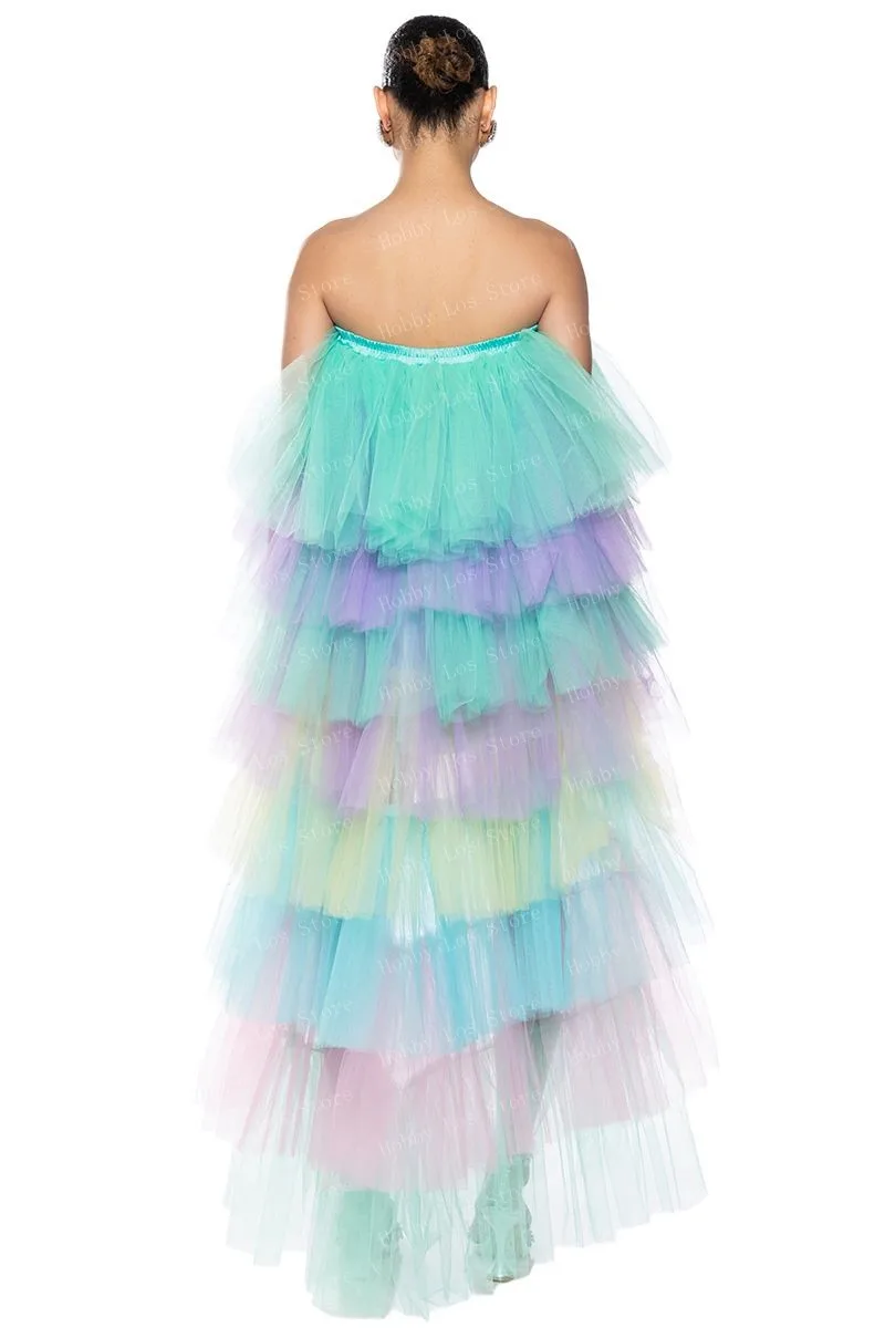 EVER AZOLE-Robe de Rhcolorée en tulle pour femme, taille haute, superposée, jupe transparente, livraison gratuite