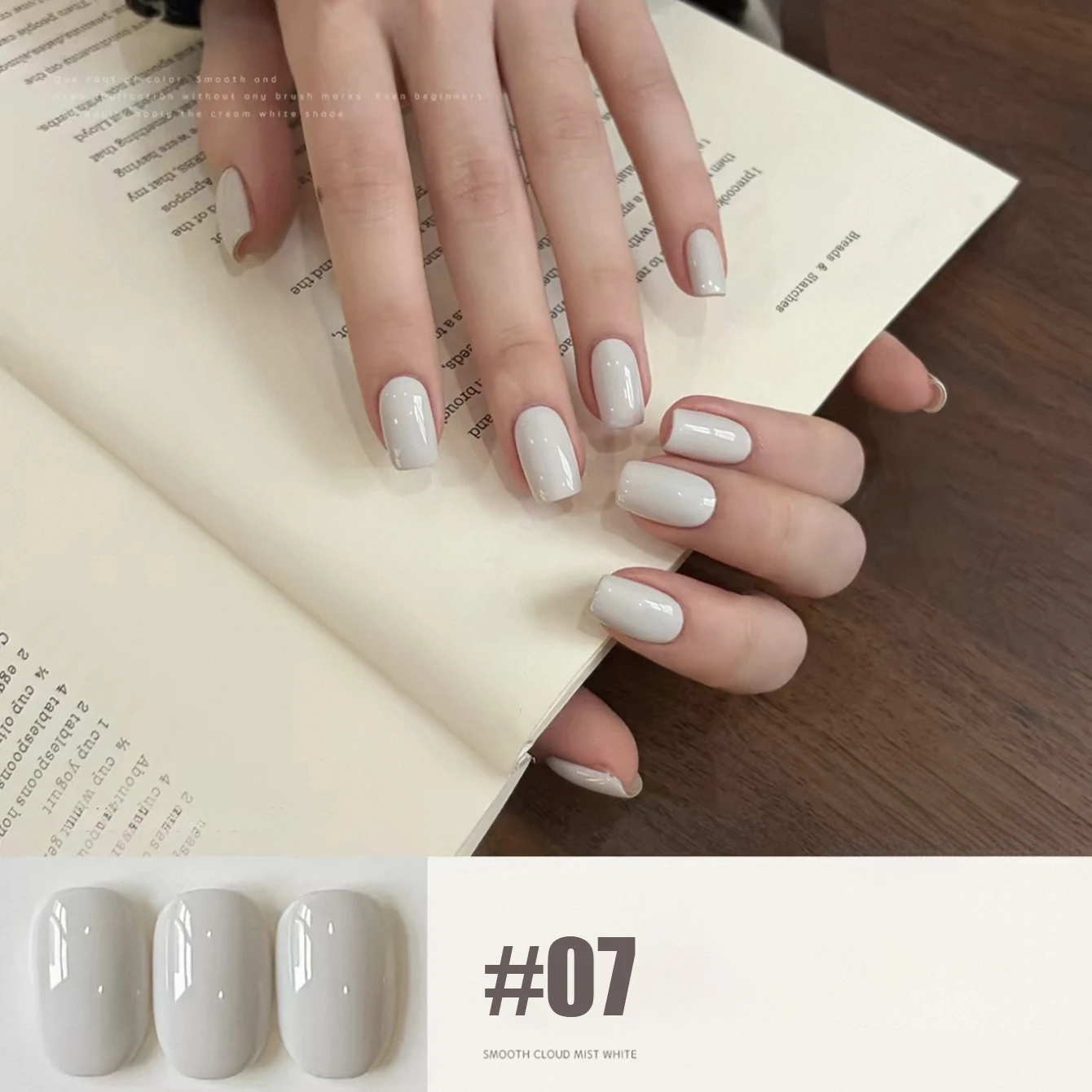 MIANEL 10ml Cloudy White Serie Jelly Gel Nagellack 2026 Neu Hochpigmentierter Joghurt-Weiß Nagellack Ein-Schicht-Deckung – Detail 12