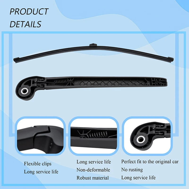 Rear Windshield Wiper Arm And Blade For Audi A4 B8 2008-2013 Windscreen Wiper Car Accessories