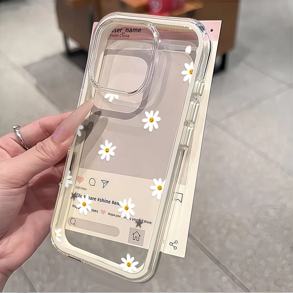 Süße Handyhülle mit kleinem Gänseblümchen-Print für Galaxy A57 A37 A55 A54 A36 A35 A16 5G S25 S24 S23 S22 Plus S26 Ultra FE 5G – Detail 5