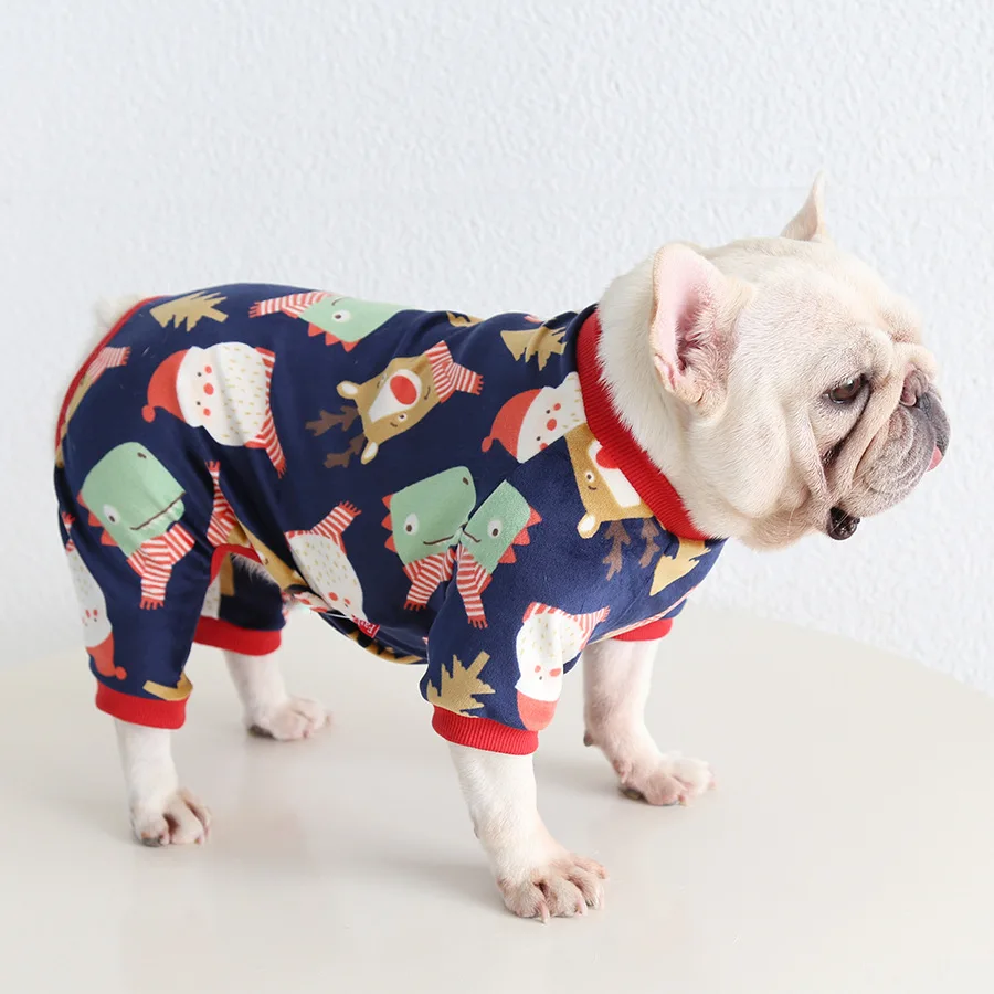 

Mutihome 2026 Bulldog Christmas Graffiti Print Onesie Pajamas Versatile Fat Dog Clothes Bago Corgi Dog Clothes Pet Supplies