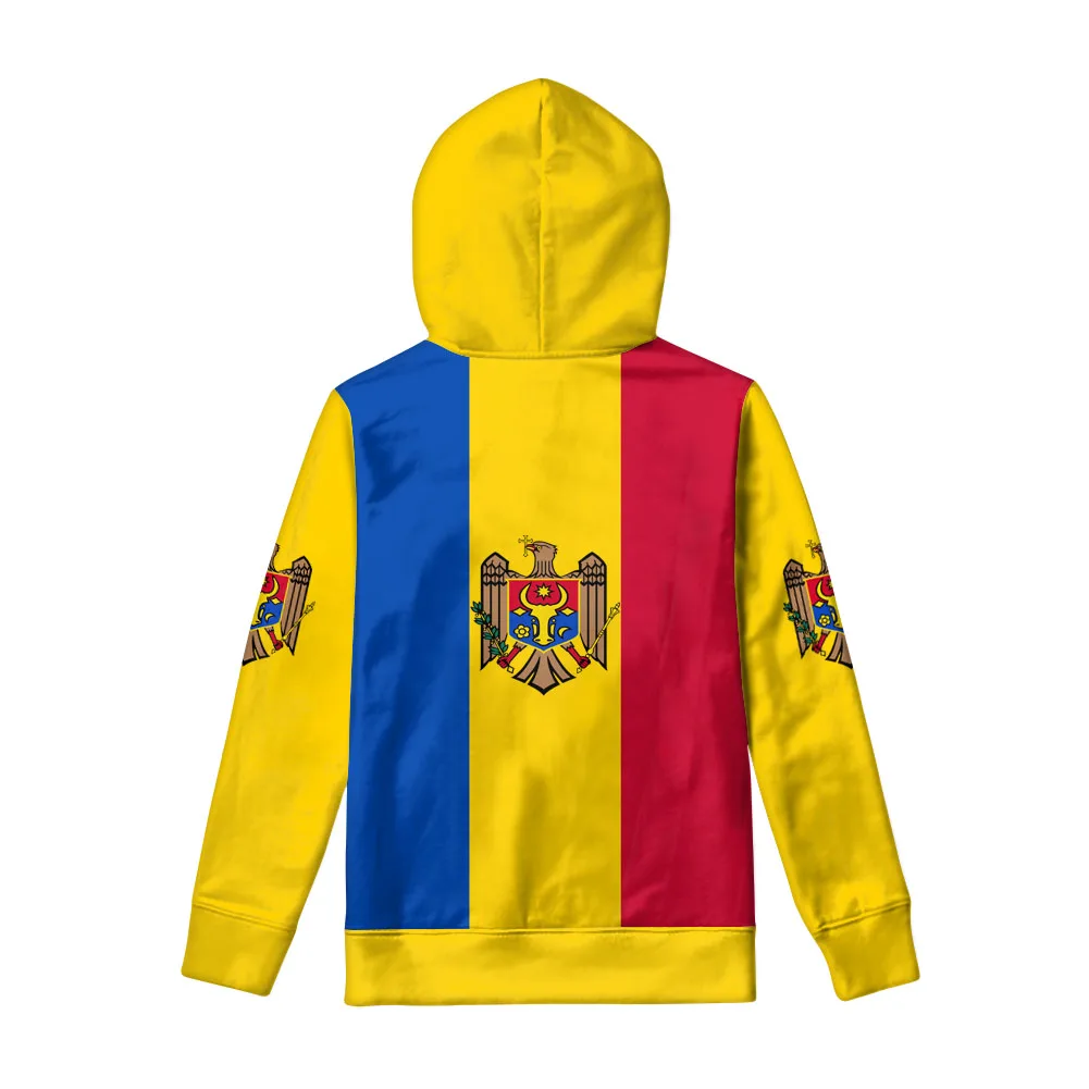 Moldova Zipper Hoodie Diy Free Custom Made Name Number Photo Mda Sweatshirt Nation Flag Md Country College Casual Clothes