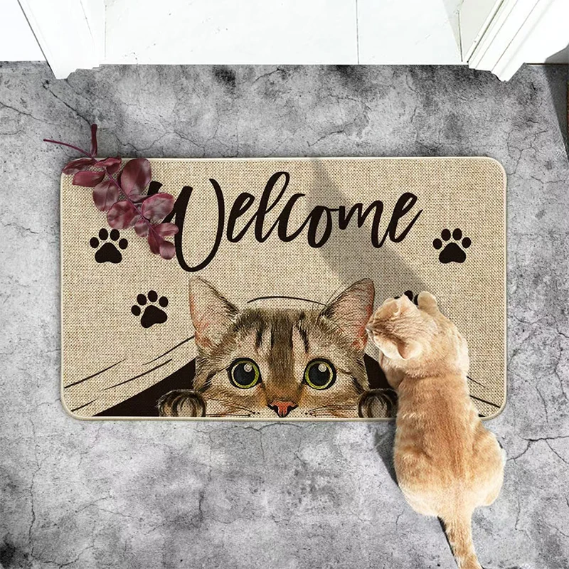 1pc Carpet Cartoon Patterns Bathroom Kitchen Entrance Washable Resistant To Dirt Wear Water Easy To Maintain Anti-slip Carpet  ﻿