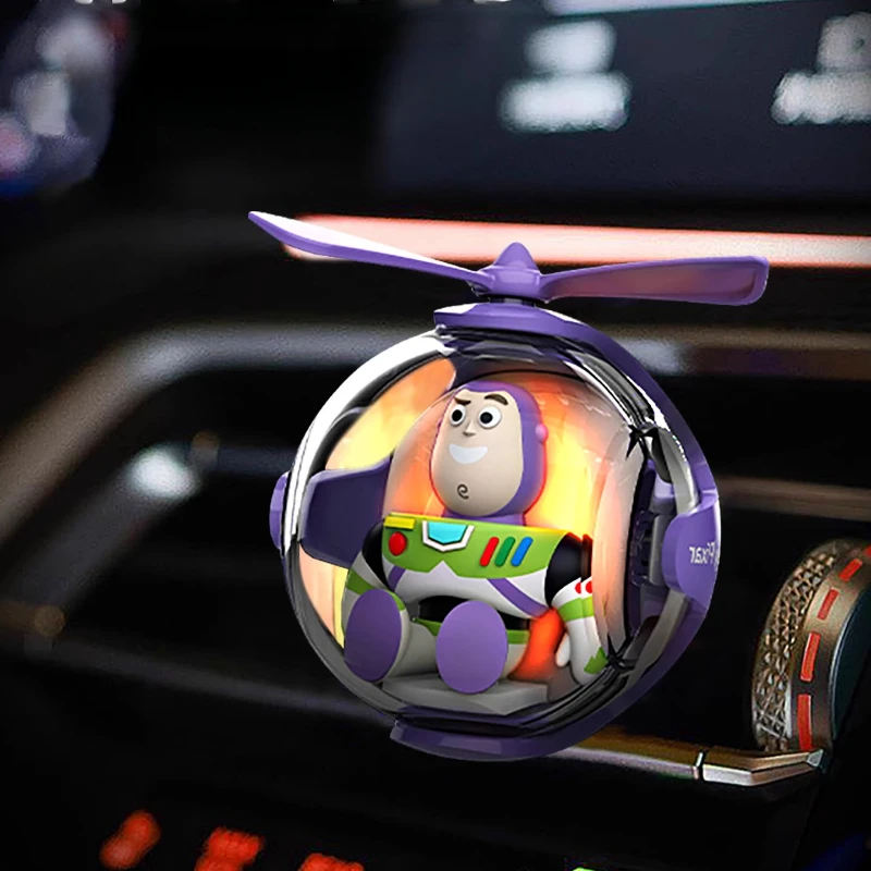 Disney Lilo & Stitch Mobil Bola Terbang Dekorasi Lampu Suasana Anime Kartun Buzz Lightyear Hadiah Mainan Ornamen Saluran Udara Mobil