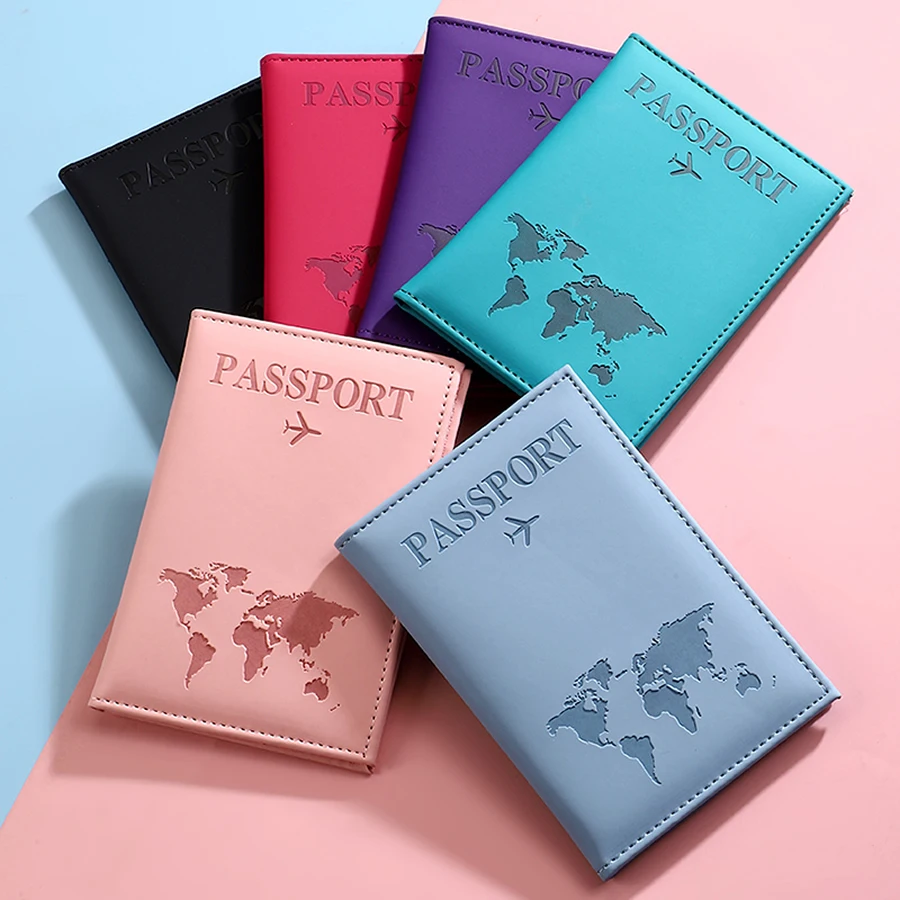 Elegante custodia per passaporto da viaggio, slot multi-card per biglietti e carte bancarie, materiale PU leggero e resistente ai graffi
