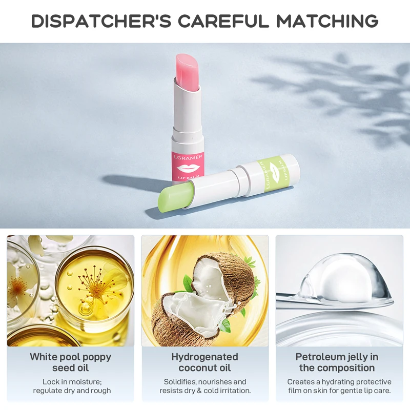 Coconut Oil Lip Balm Healing Lasting Moisturizing All-natural Lip Mask For Dry Lips for Men and Women Lip Care Nourishing Repair