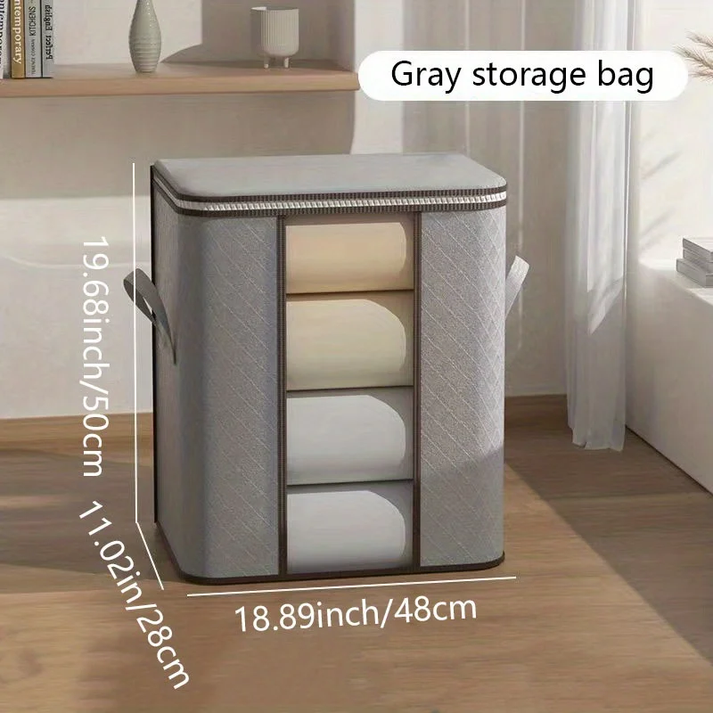 Large Clothing Storage Bag Clothing Organizer with Clear Window Storage Box Container for Blankets Clothes Storage Boxes