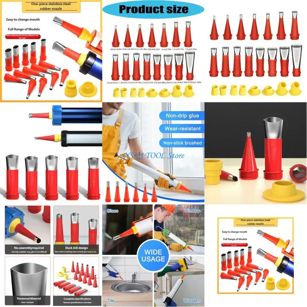 

L8RC 23Pieces Efficient Glues Tool Set with 15 Tips and 8 Mounts for Smooth Adhesive Dispensing in Crafting and Repairing