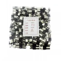 100PCS/bag Blue black yellow All-copper waterproof 75-5 RG6 extruded F-head British TV cable 24 shielded universal connector