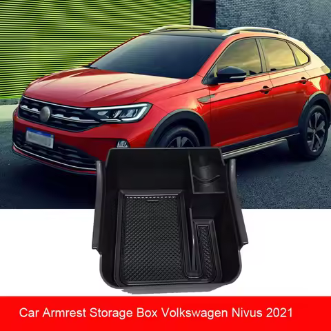 Car Armrest Storage Box For VW Volkswagen Nivus 2021-2023 Central Control Container Stowing Tidying Auto Organizer Tray