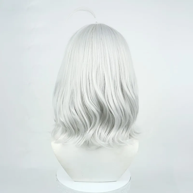 Spy Classroomn Cos Lily pelucas de Cosplay Anime plateado blanco corto rizado pelo sintético resistente al calor hombre pelucas para fiesta de Halloween