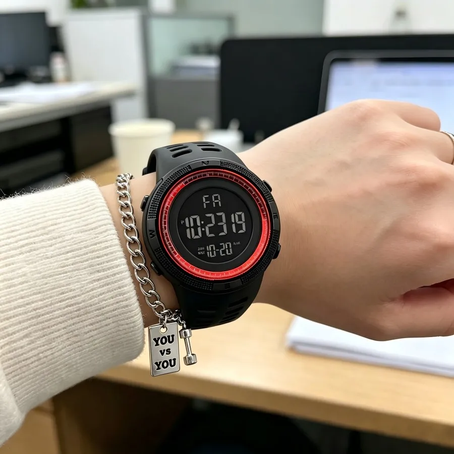 1/2pcs Men's Sports Watch with Bracelet Multifunction Waterproof Luminous LED Digital Electronic Watch for man Kids Student Teen