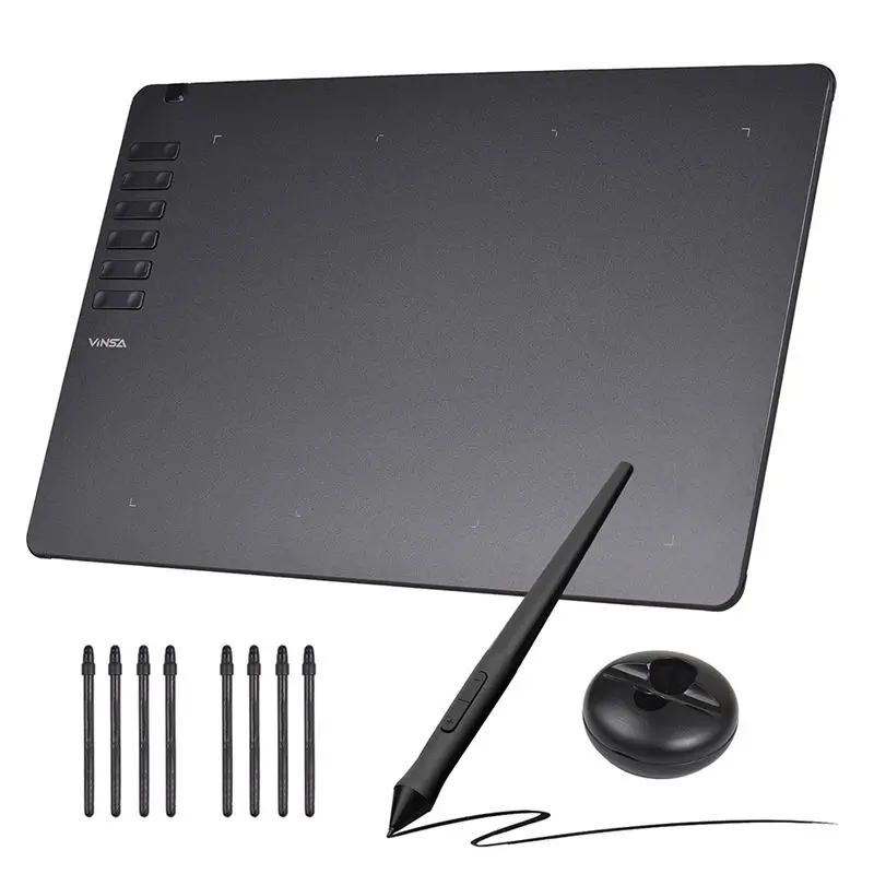 

VINSA Electronic Online Class Drawing Board Hand-Painted Editing Board With 8 Pen Nibs 8192 Levels Pressure