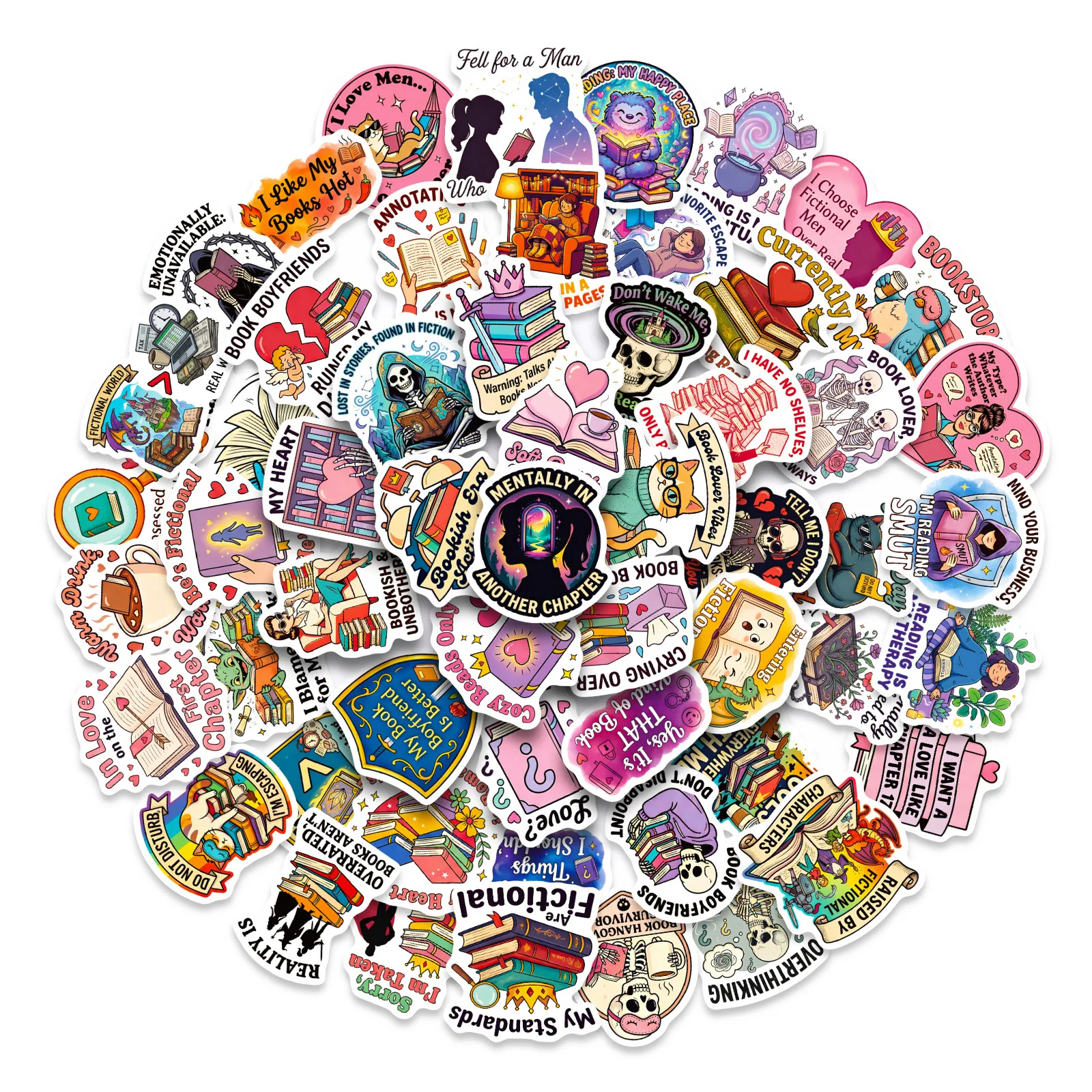 

10/56PCS Cartoon Pink Reading Fun Sticker Creativity Graffiti DIY Decoration Mobile Phone Case Notebook Water Cup Toy Gift Decal