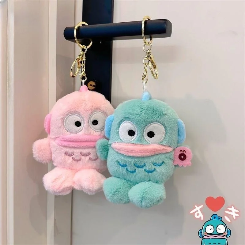 Cartoon Sanrio Plush Toys Keychian Cute Hangyodon Plushie Doll Keyring Children Kawaii Women Bags Keychians Girls Birtnday Gifts