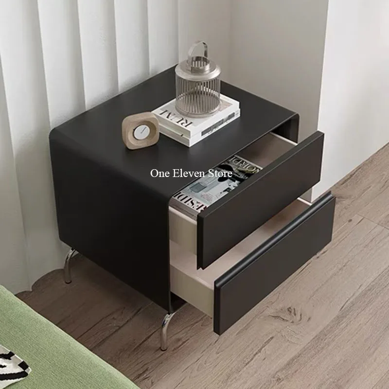 Drawers Black Modern Nightstands Low Bedside Nordic Luxury Locker Bedside Table Small Bedroom Cabinet Mesa De Noche Furniture