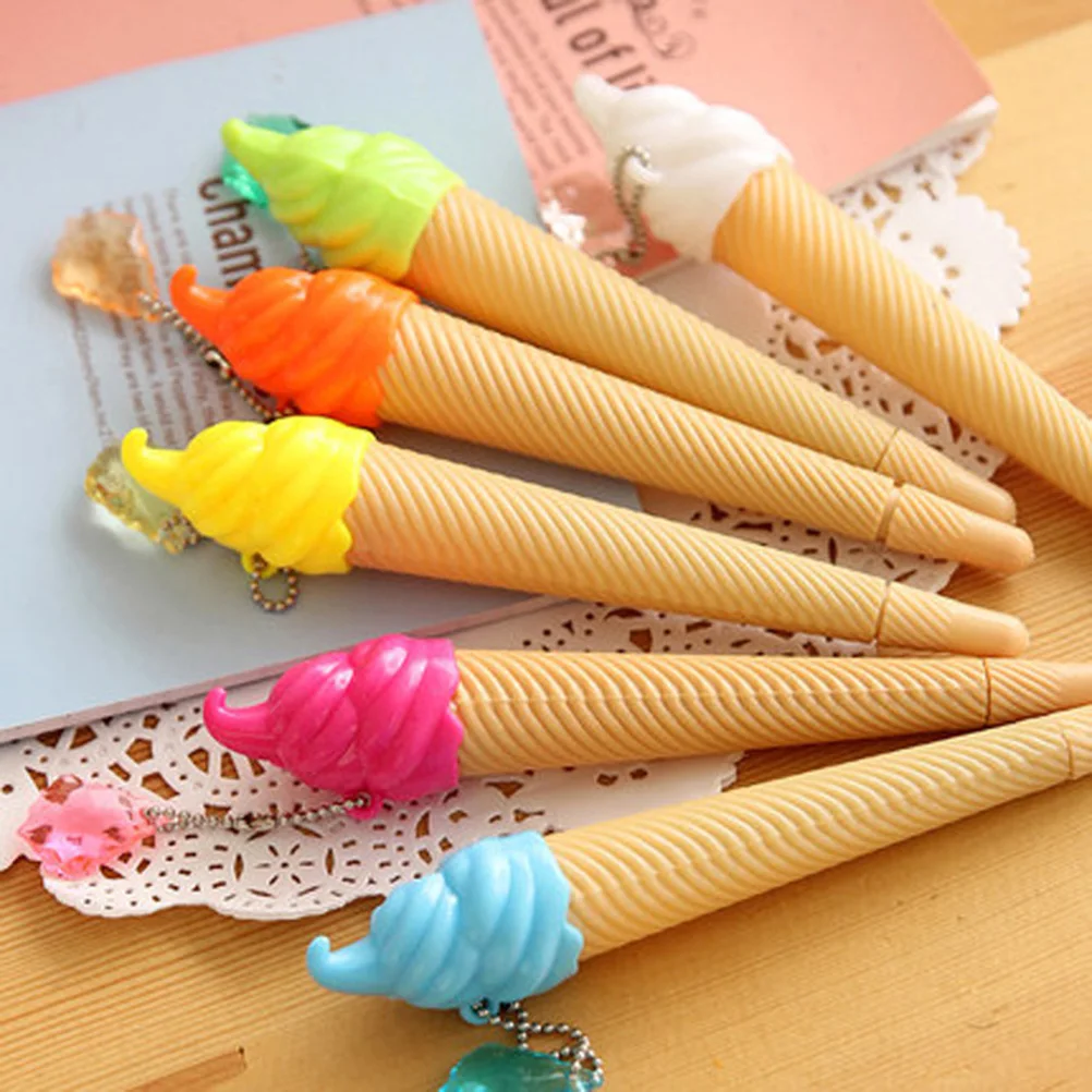 

24 pcs Ice Ballpoint Pens Smooth Writing Gel Ink Cartoon Shape School Office Ice Cream Gel Pens Supplies Kids Doodle