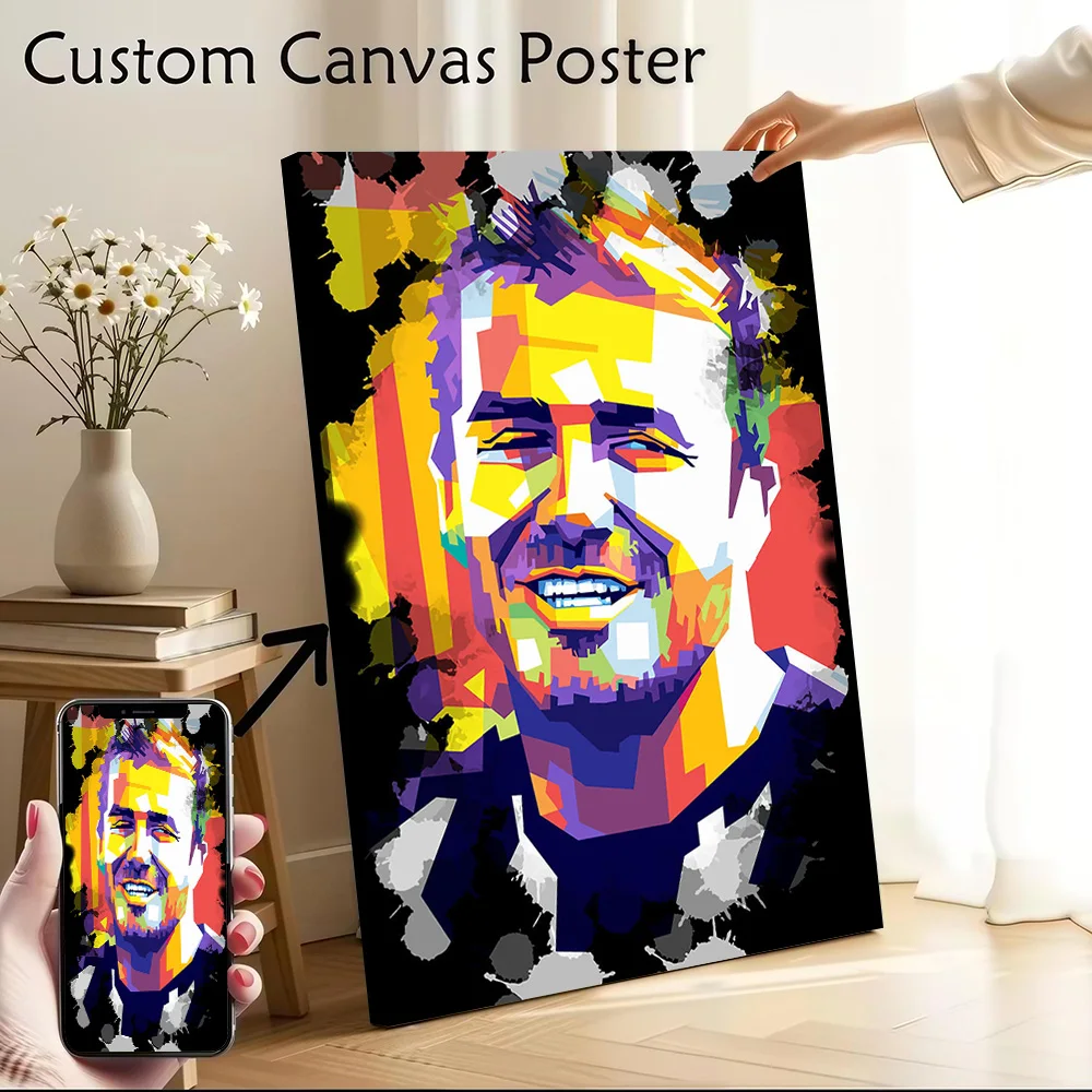 Póster de lona de David Beckham, pintura en lienzo impresa personalizable, arte de pared para fanáticos, imagen decorativa, decoración del hogar