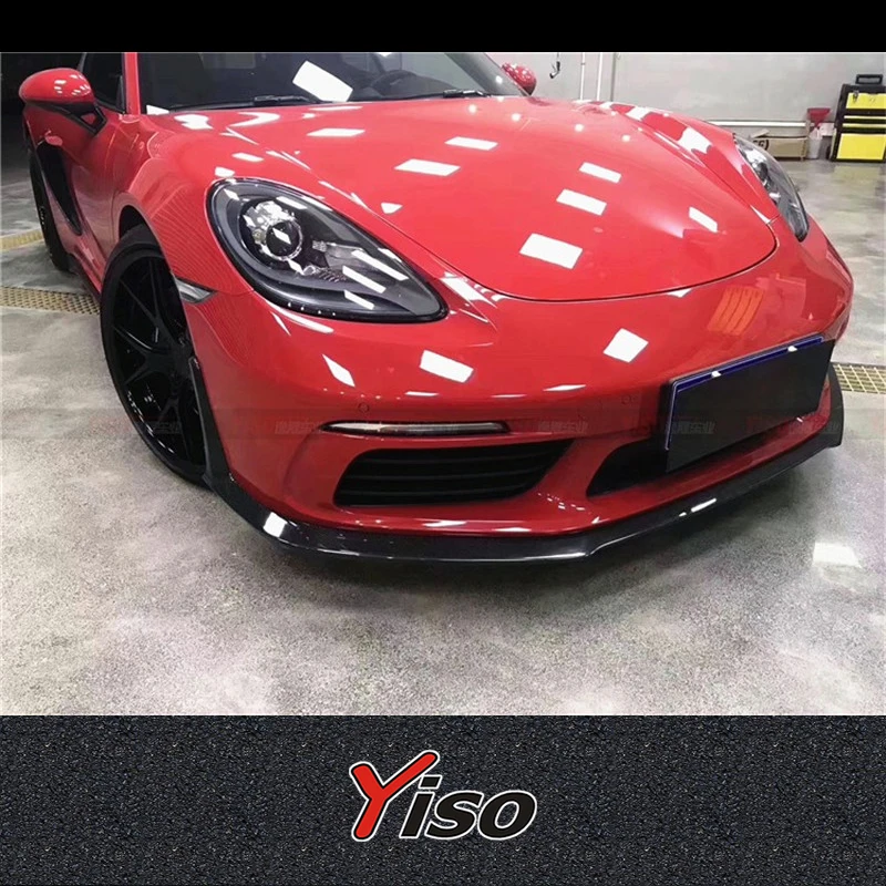

Suitable for Cayman S Boxster 718 Cayman Modified encirclementcarbon fiber front lip rear lip skirt side vent kit Front Lip