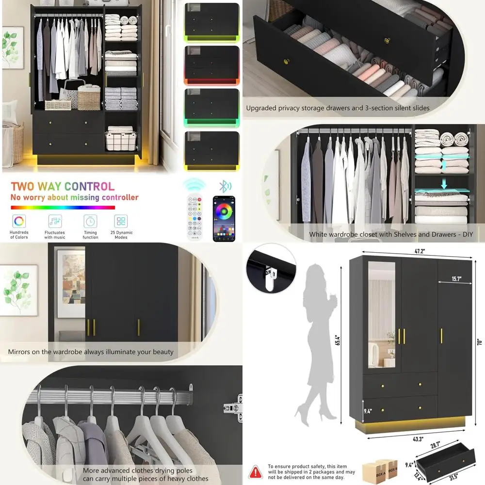 3 Door Wardrobe Clo…