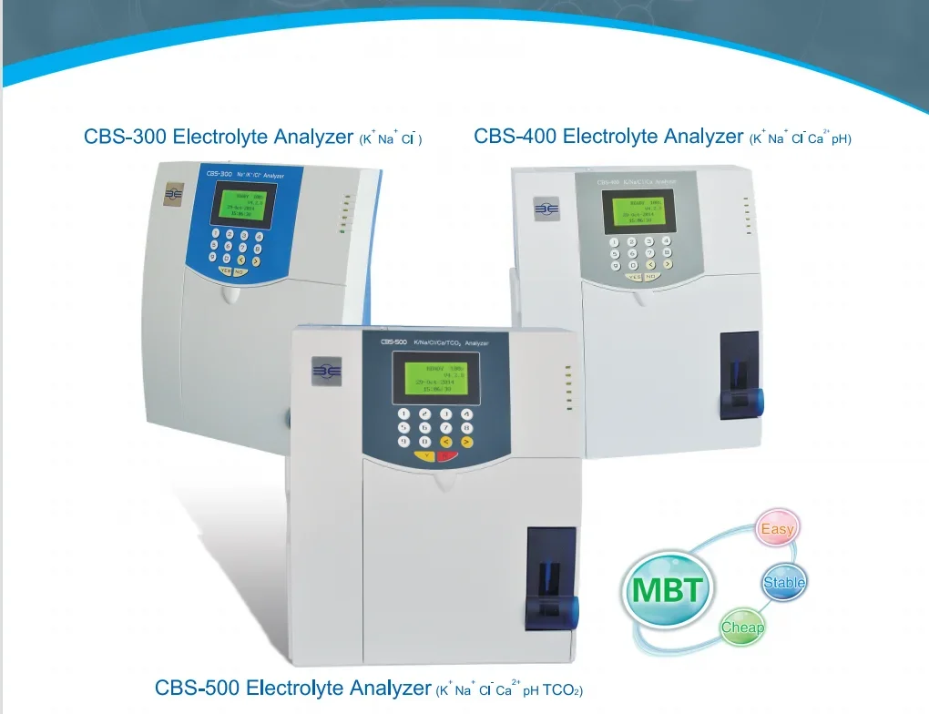 cbs 500K Na Cl Ca Ph Tco2-Elektrolytanalysator, Analysator de Gaz Dans Le Sang medizinischer Elektrolytanalysator