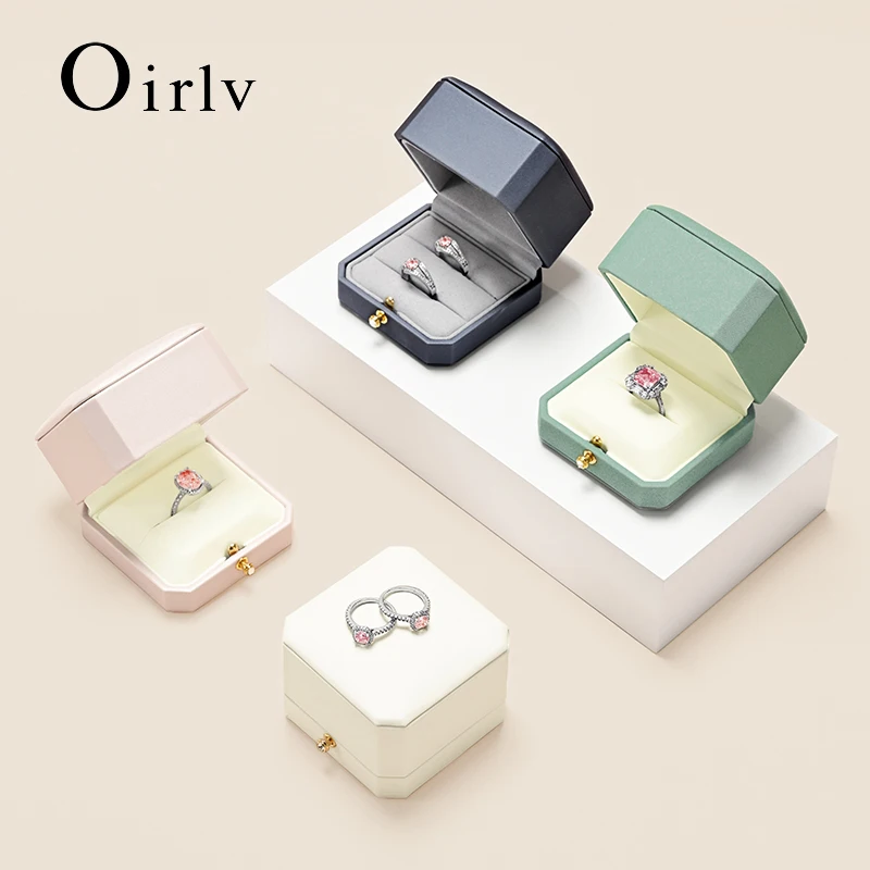 

Oirlv Jewelry Ring Box Single/Double Ring Jewelry Organizer Ring Packaging Box Jewelry Storage Box Gift For Marriage Proposal