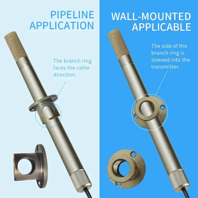 Metal Temperature And Humidity Sensor RS485 High Temperature Resistant Pipeline High Precision Industrial Chip