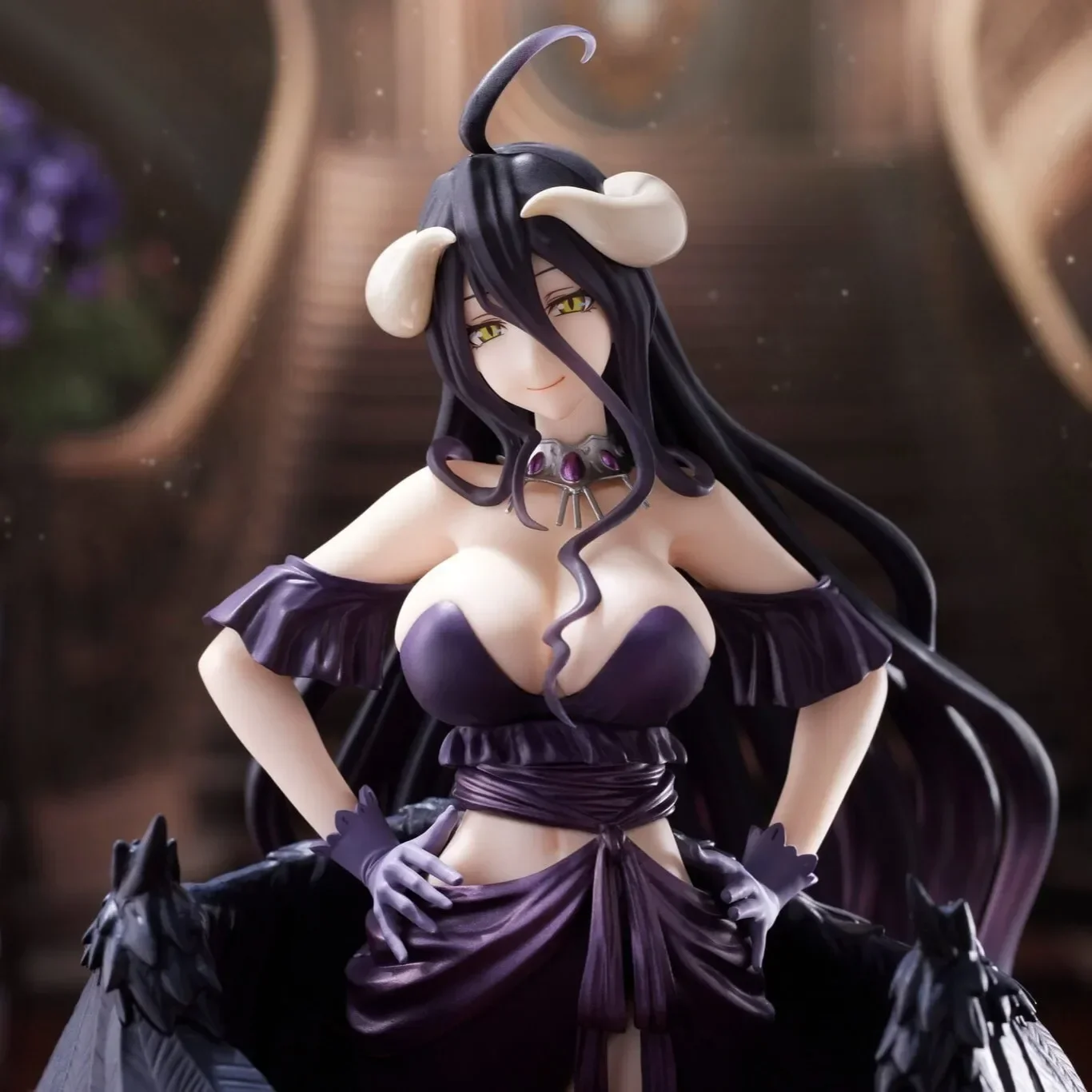 In Stock Original 20cm PVC Artist MasterPiece AMP Overlord Albedo Black Dress Taito Action Around Genuine Dolls Toy Gift