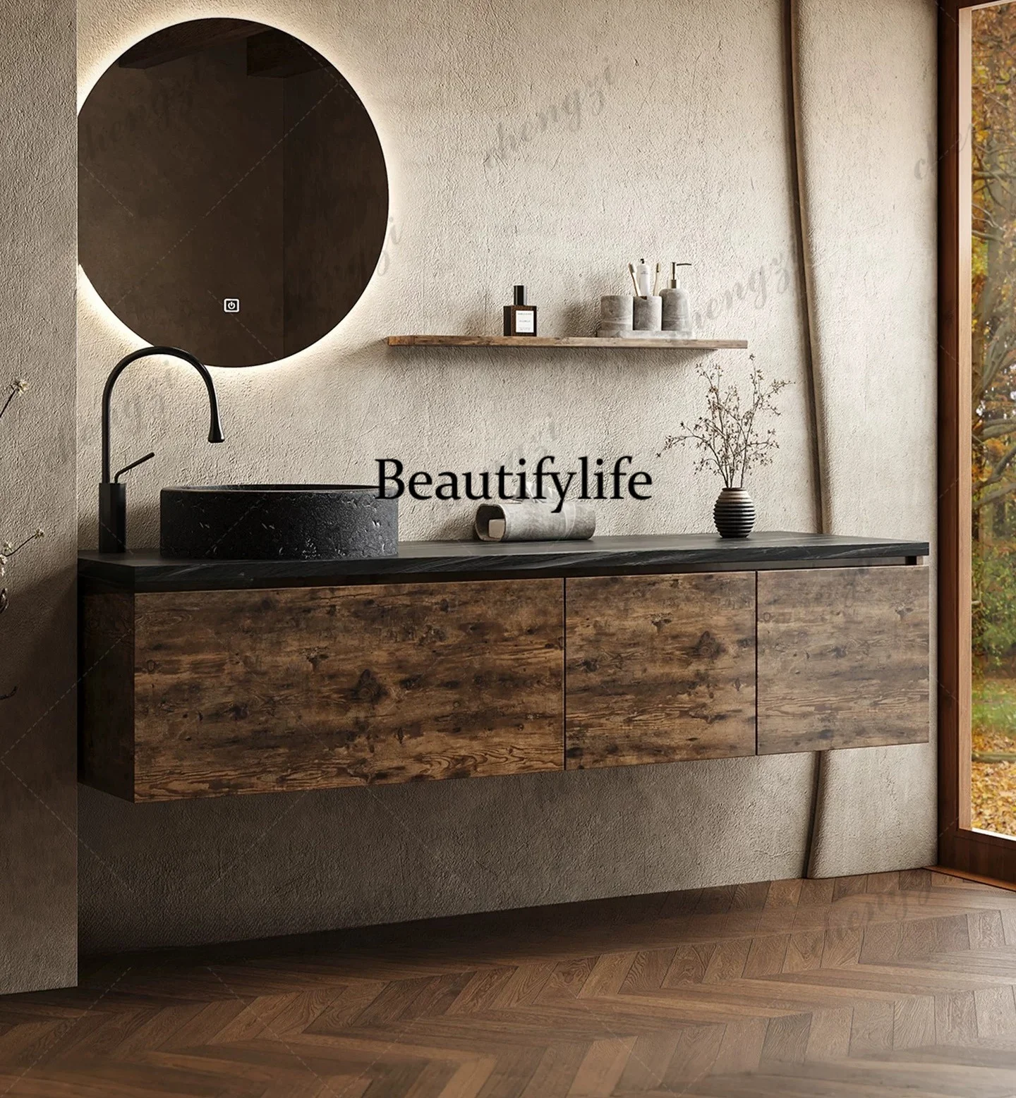 On-stage basin, bathroom cabinet, washing table, combined rock slab wash basin customization