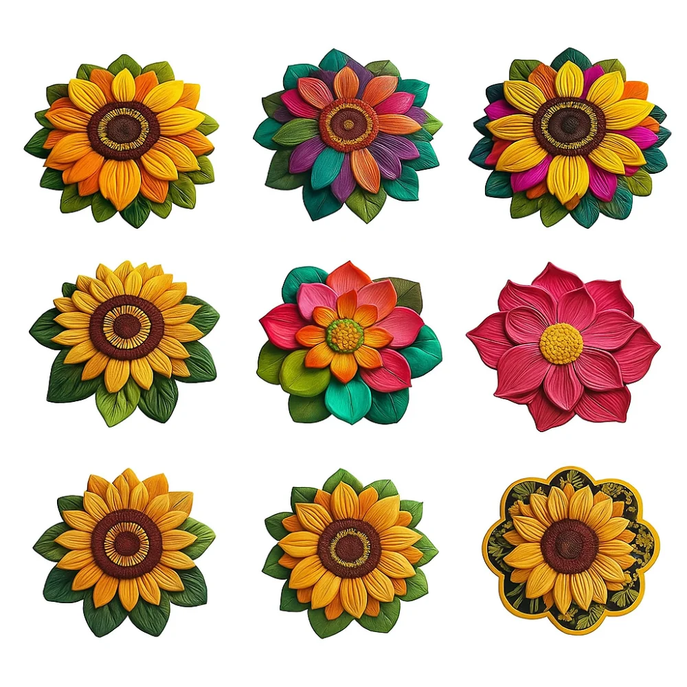 Special-shaped Sunflower Carpet Non-slip Absorbent Sunflower Mat Soft 60x60cm Flower Carpet for Living Room Tea Table Bedside
