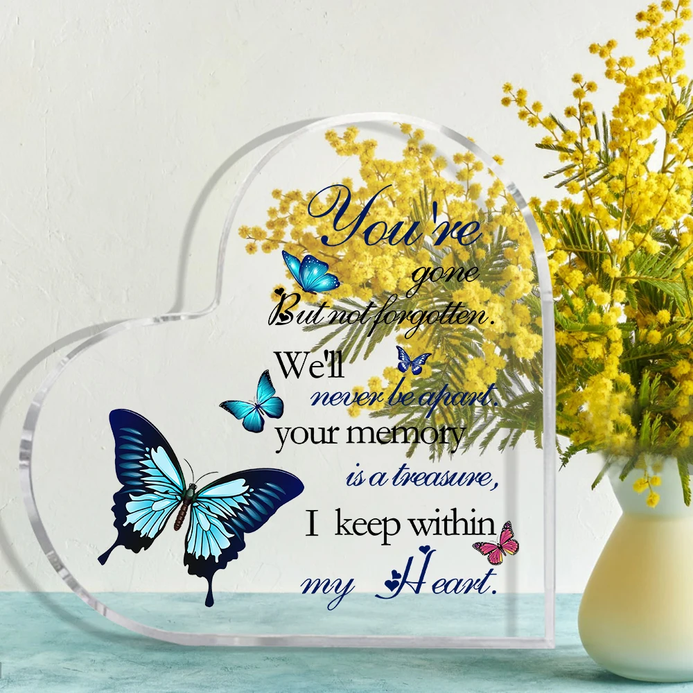 Loss of Father Mother Sympathy Gifts, Bereavement Condolences Grief Gifts, Funeral Remembrance Grief Decor Sign, Butterfly