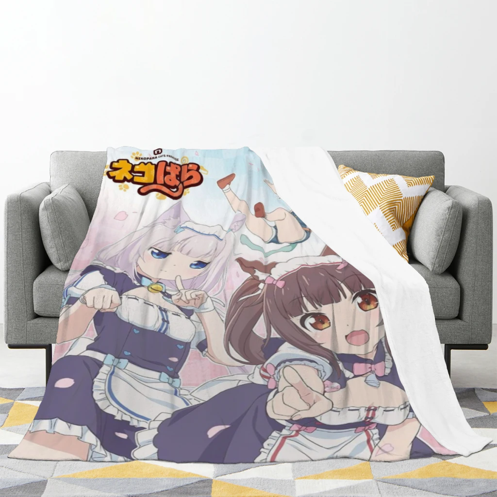 Anime Nekoparas Kawaii Cute Medium Blanket Fluffy Soft Bedroom Decor Sofa Blankets Comforter Home and Decoration