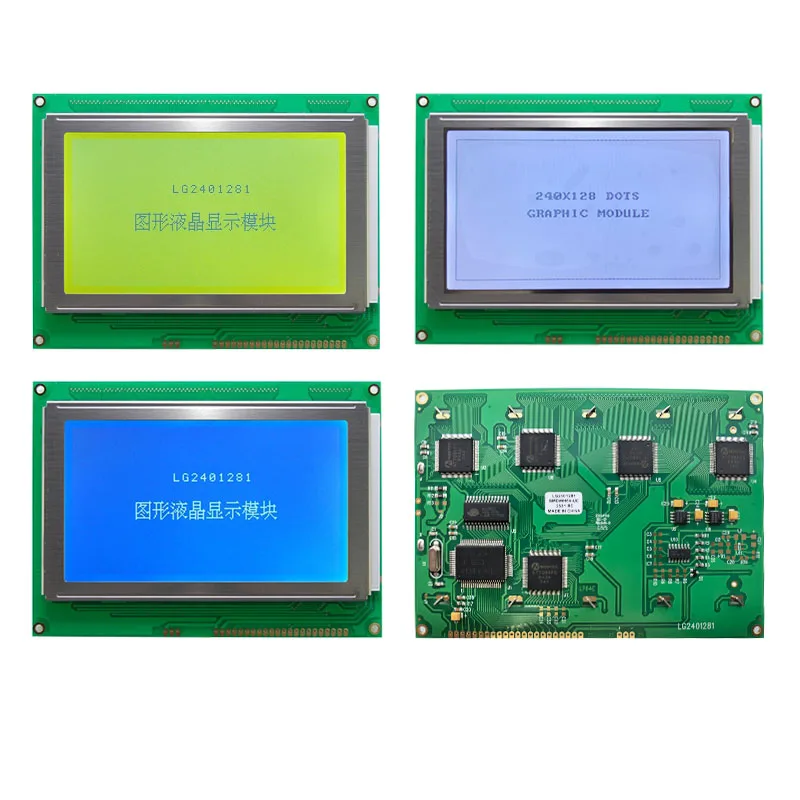 Moduł wyświetlacza LCD 240x128 Uci6963 lub RA8806 sterowanie 3.3V lub 5V Plastikowy panel dotykowy LG2401281 Ekran przemysłowy Niebiesko-Biały