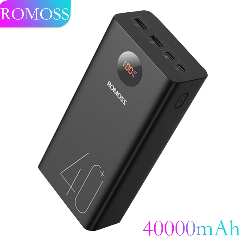 

ROMOSS Power Bnaks External Battery Powerful Power Banks 40000MAH Powerbank Pack UBS C Charging Power Bank For Iphone 14 Xiaomi