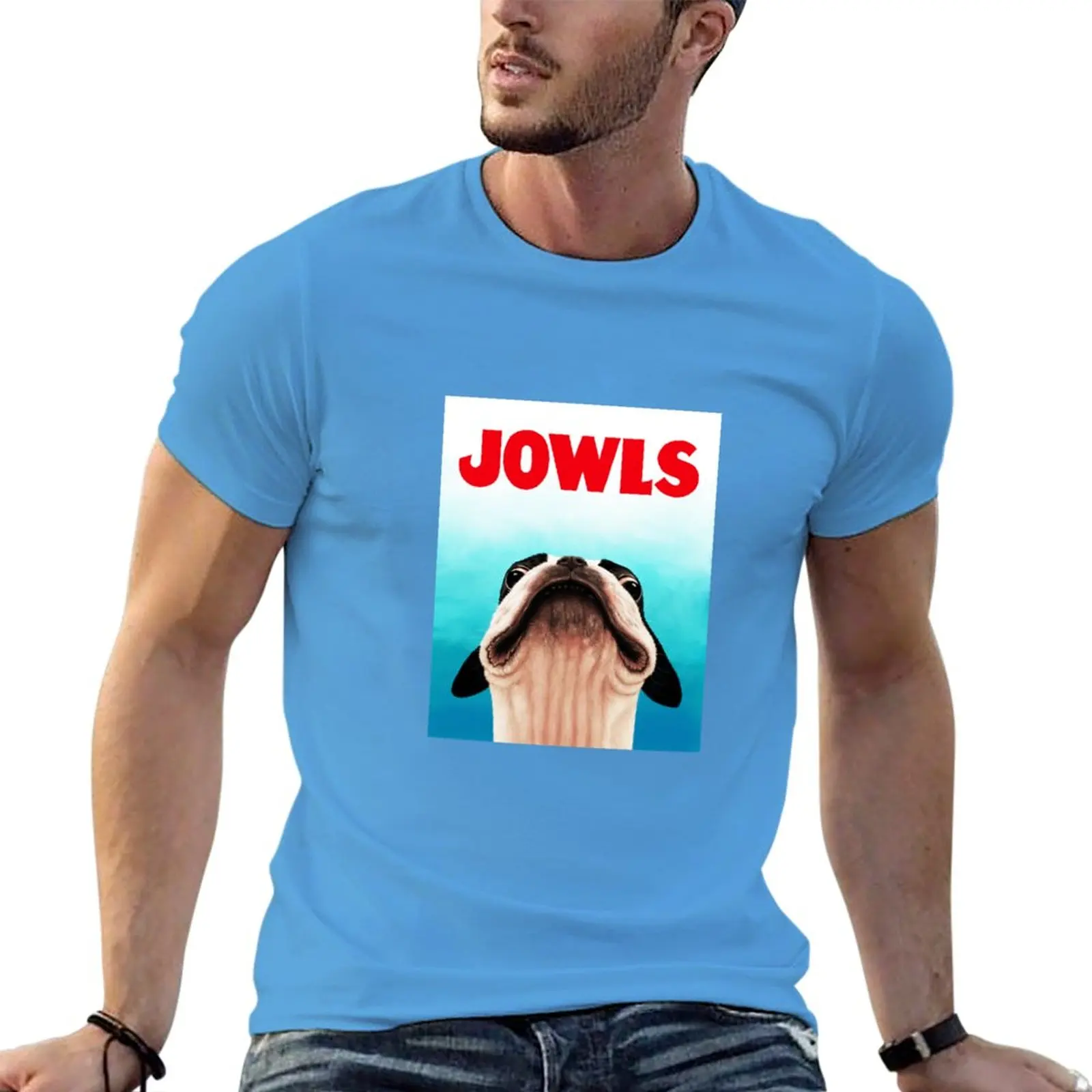 

New Jowls Boston Terrier poster T-Shirt T-Shirt plain t-shirt Oversized anime clothes clothes for men