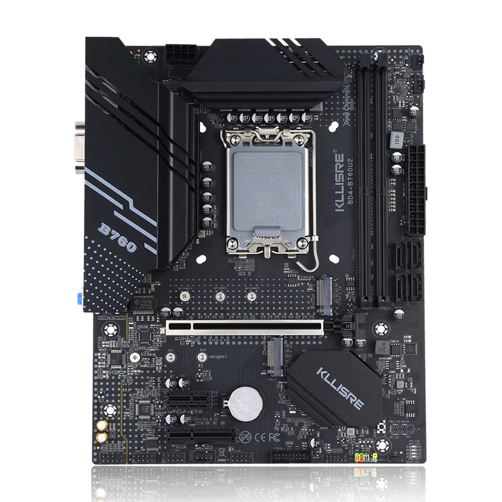 

Материнская плата Kllisre B760 LGA 1700, поддержка Core 12th 13th CPU, двухканальная память DDR4