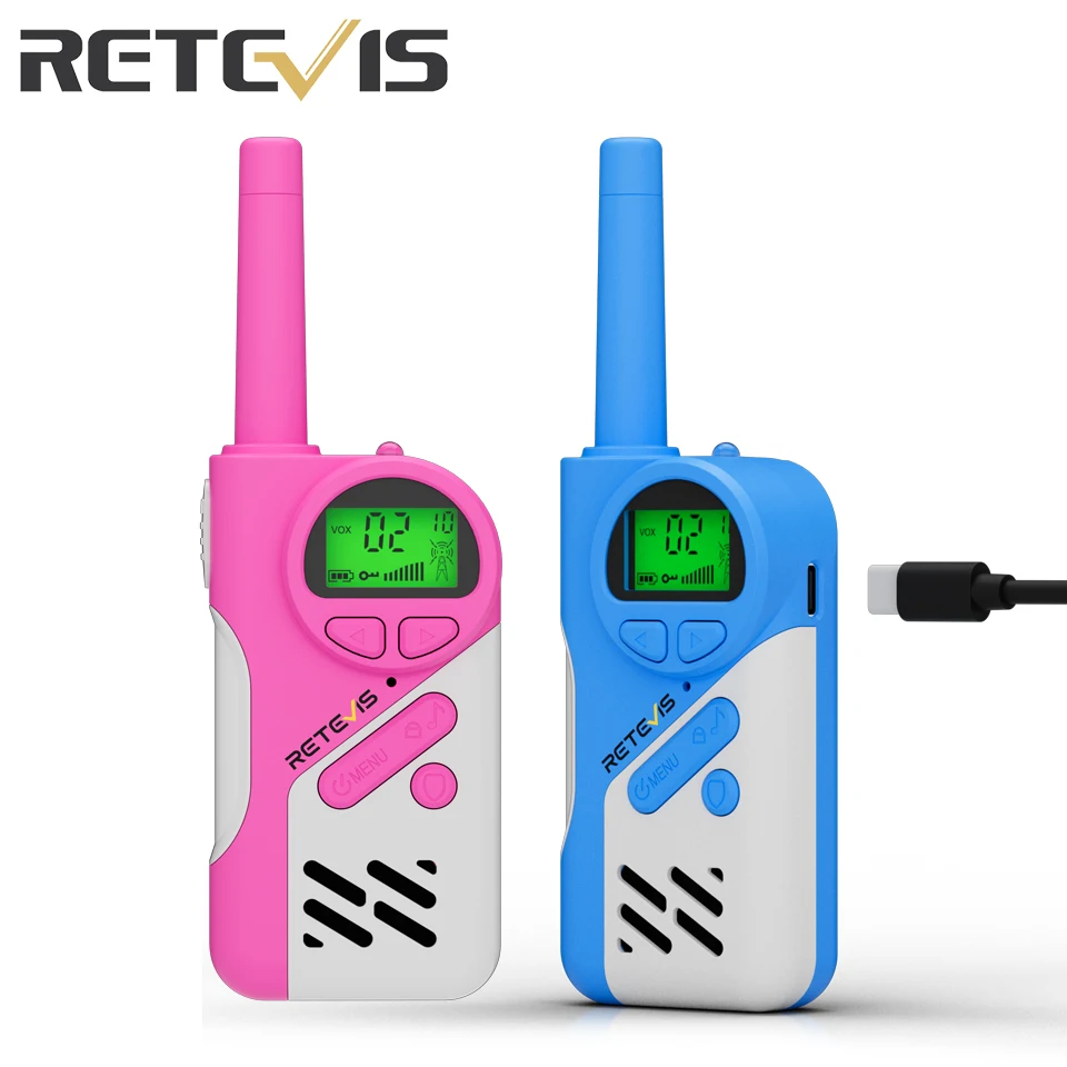 

Retevis EZTalk 670 Детская рация, 2 шт. PMR FRS Портативная двусторонняя радиостанция, перезаряжаемая детская игрушка дальнего действия Type-C для кемпинга