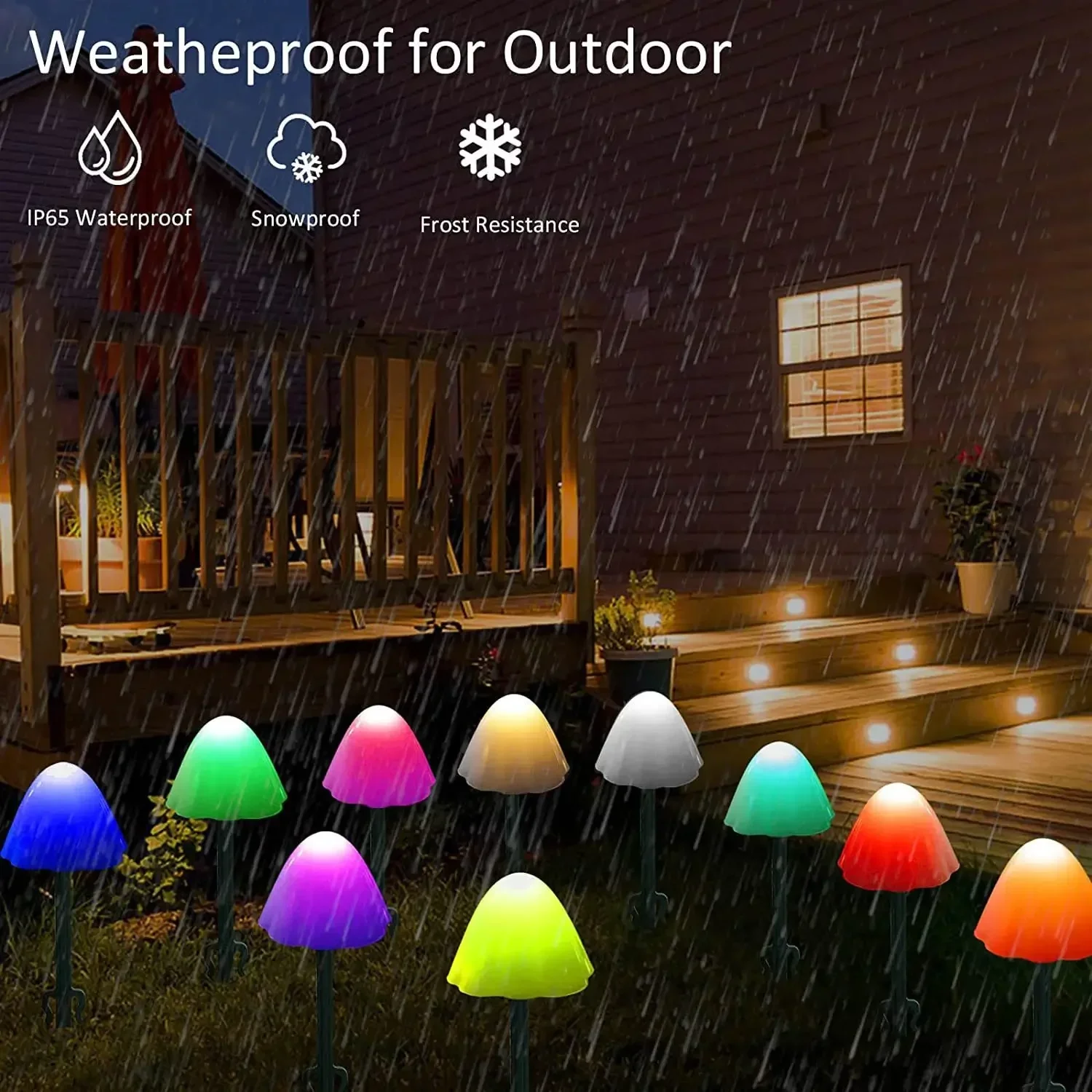 Solar Mushroom String Lights para decoração, jardim ao ar livre, pátio, gramado, Halloween, Natal, visualização de luzes LED