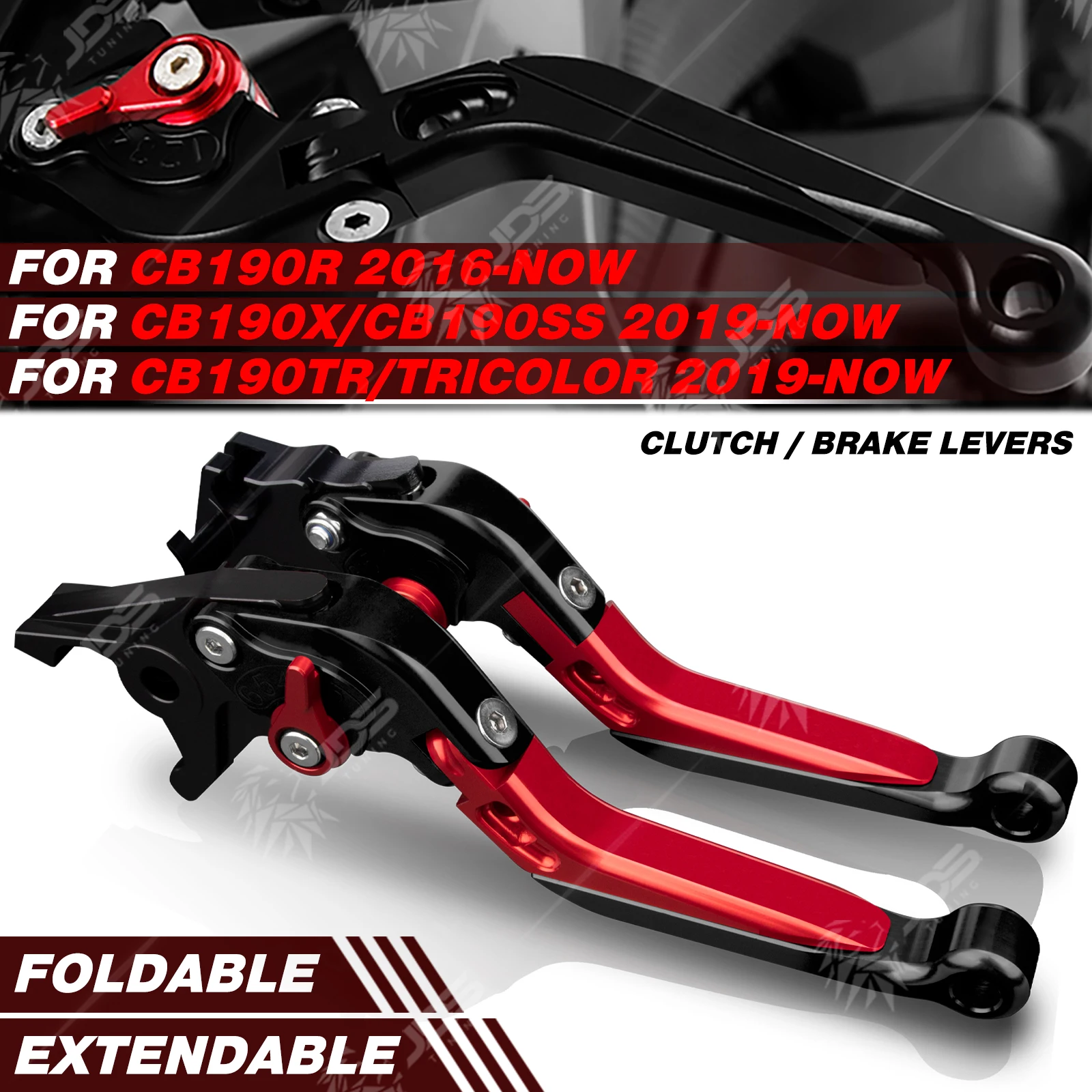 

JDSTUNING Для Honda CB190R/CB190X/CB190SS/CB190TR/TRICOLOR: Комплект складных регулируемых рычагов сцепления и тормоза, аксессуары