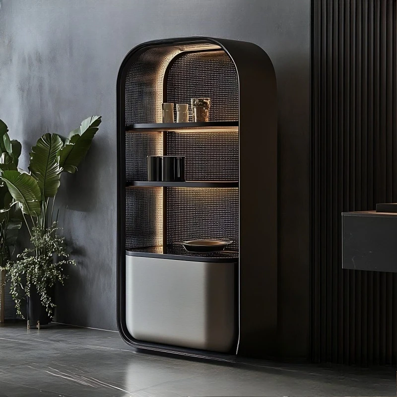 

Restaurant high-end display cabinet light luxury carbon steel multi-layer storage cabinet wine polar bear dining