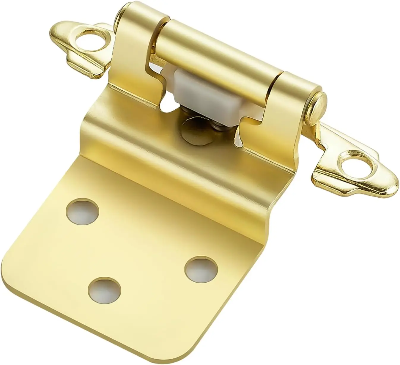 

JOYDECOR 60 Pack 30 Pairs 3/8 Inch Overlay Gold Cabinet Hinges Semi-Concealed Face Mount Hinges for Cupboards Self-Closing Decor