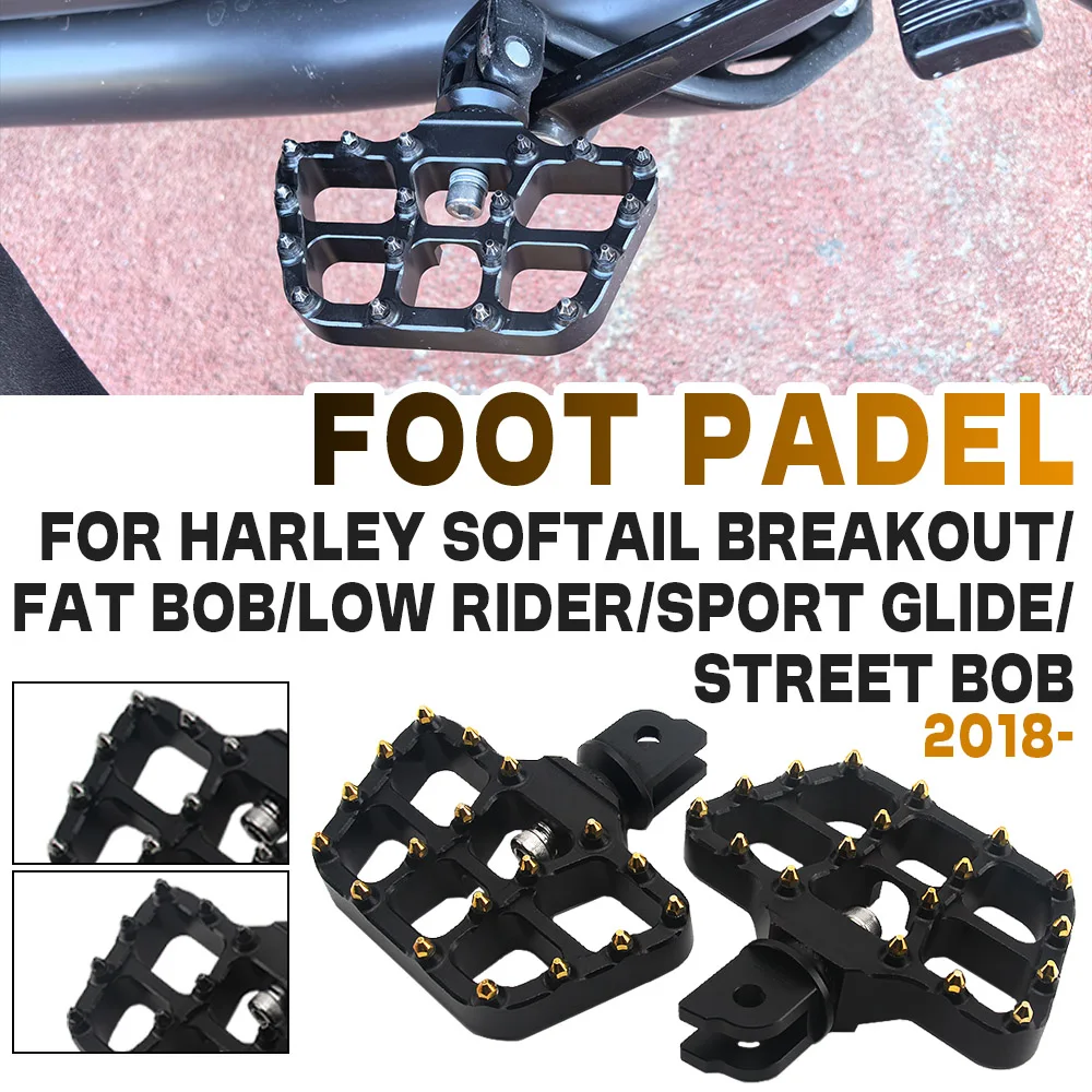 

Driver Front Footrests For Harley Softail Standard FXST 2024 Breakout Street Bob FXBB Sport Glide Motorcycle Footboard Foot Pegs