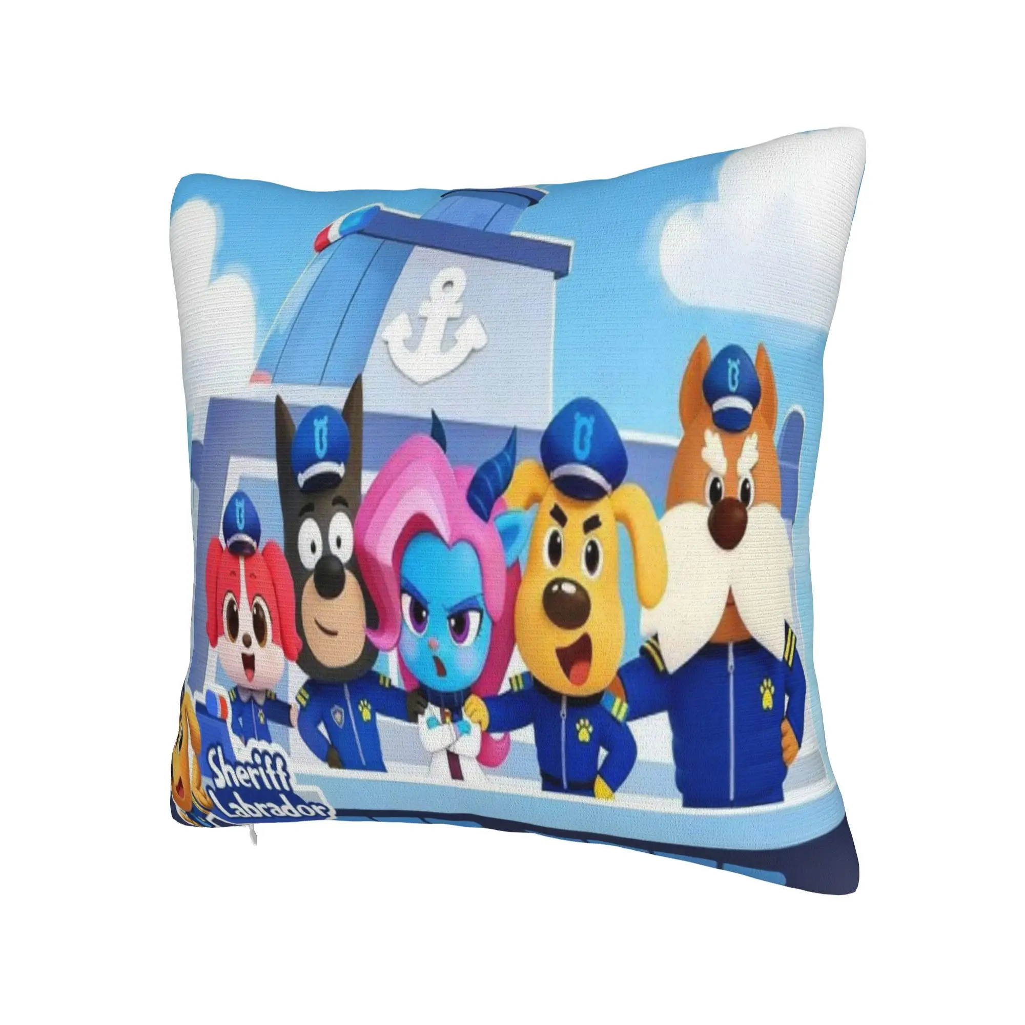 Warm Home Safety Sheriff Labrador  Decor Pillowcase Stuff  Pillow Cover Zipper Multi-Size