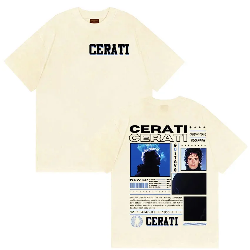 래퍼 구스타보 세라티 투어 2025 앨범 그래픽 티셔츠 남성 패션 오버사이즈 코튼 티셔츠 빈티지 핫 세일 반팔 티셔츠